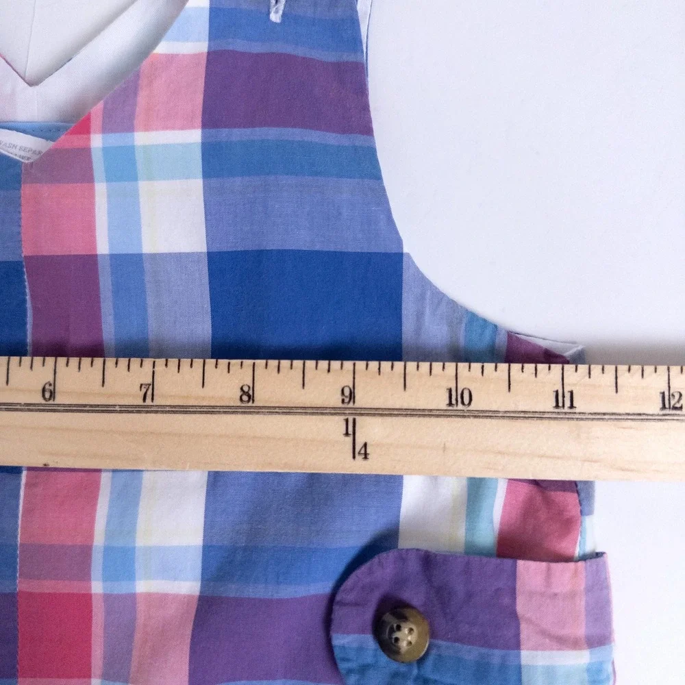 Bella‎ Bliss Baby Boys Plaid Jon Jon Romper Blue Red 12 Months
